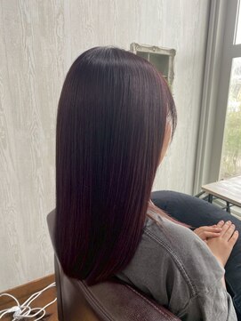 コルテ 倉敷西坂店(CoRte.) チェリーレッド/さら艶ストレート/垢抜けセミディ/顔まわり