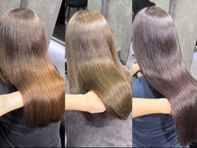 A.hair独自の【高濃度水素プレミアム髪質改善TR】カット+艶カラー+トリートメント￥18900