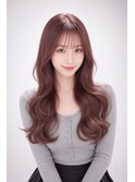 三好市美容室 韓国風くびれレイヤー×チェリーブラウン