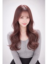 エートス(ethos)&nbsp;三好市美容室 韓国風くびれレイヤー×チェリーブラウン
