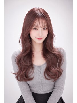 エートス(ethos) 三好市美容室 韓国風くびれレイヤー×チェリーブラウン