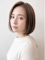 アドラーブル 長岡リップス旭岡店(adorable)&nbsp;ブリーチなしカラー,うる艶,前髪なし,ボブ◎透明感,小顔カット