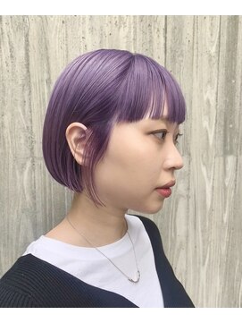 スイウ(suiu) ベビーパープルxハイトーンカラーxぱっつん前髪