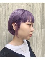 スイウ(suiu) ベビーパープルxハイトーンカラーxぱっつん前髪