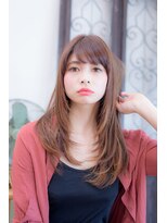 ミエルヘアービジュー(miel hair bijoux)&nbsp;【miel hair bijoux】抜け感あるデザインカラーストレート