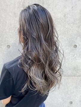 アルバム 銀座(ALBUM GINZA) グレージュグラデーション_セミウェットウェーブ_ba307021