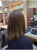 ベージュ×セミロング