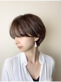 白髪ぼかし/白髪染め/ショート/縮毛矯正