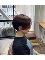 コンパス(COMPASS)&nbsp;マッシュショートにブリーチなしワインレッド