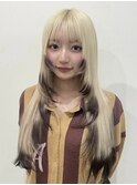 ブロンドにレイヤーカットとデザイン♪