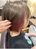 サーモンピンクxベージュ