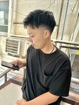メンズ無造作フェード束感ツイストスパイラルショートストリート