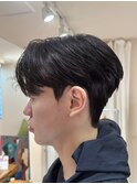 メンズ韓国ヘアダウンパーマカルマパーマフェザーショート学割