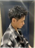 ツーブロックショート/ピンパーマ/ナチュラルヘア