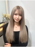 ケアブリーチ/ミルクティーカラー/シールエクステ/ハイトーン
