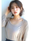 ウルフパーマダークブルーゆるふわボブひし形ショートボブ所沢
