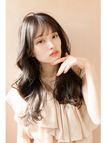 ミット バイ リトル(mit BY LITTLE) オリーブグレージュ韓国風巻き髪フェイスレイヤーラフウェーブ