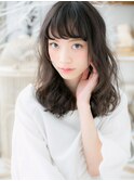 ■mod's上尾103★■くせ毛風カールｘ黒髪の好感度セミディ