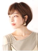 耳かけひし形ショートボブ／ナチュラルカラー