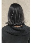 ダークグレージュ×切りっぱなしボブ