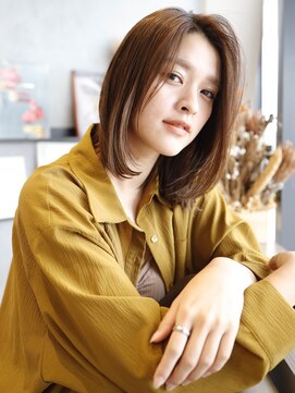 エムスラッシュ 表参道(M.SLASH) 表参道/カーキベージュ/かきあげボブ/ロブヘア