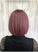 顎下ボブ/ベリーピンク/ダブルカラー