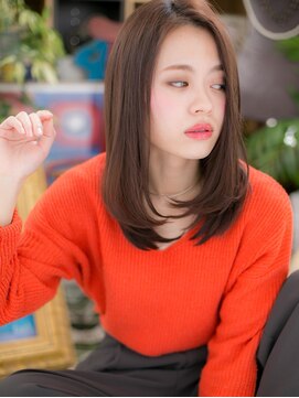 カバーヘア イヴ 戸頭店(COVER HAIR EVE) インナーカラー小顔アシンメトリーストレートc5戸頭20代30代40代