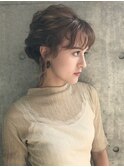 花田/ヘアセット結婚式ヘアアップスタイルシニヨンお呼ばれヘア