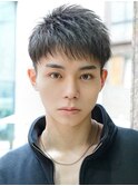 メンズヘアツーブロック刈り上げ 【ナチュラル束間ショート】