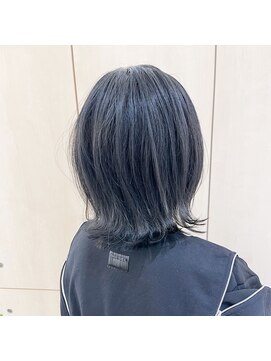 アオ 岡野 横浜(a-o) 【安藤貴志】外ハネボブxブルーグレーカラー*