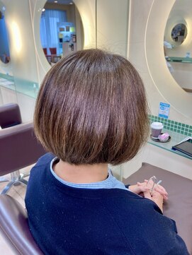 松本平太郎美容室 土浦パートワン(PART1) 大人丸みショートボブ　30代40代50代60代　土浦