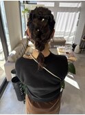 ポニーテール編みおろし