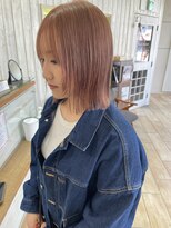 ローウェ 二子玉川(Louwe)&nbsp;ピンクベージュ×切りっぱなしボブ