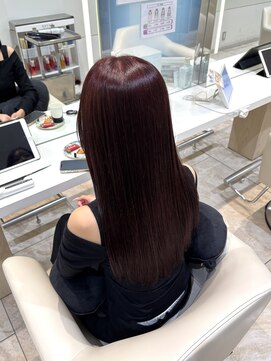 ケンジ 平塚 アネッタ(KENJE annetta) 【ワンカラー】艶髪ワインレッド