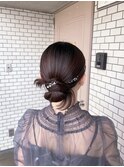 タイトヘア　カチモリヘア　シニヨン　参列ヘア