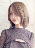 Say.外ハネボブひし形シルエットヘーゼルグレージュレイヤーボブ