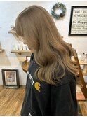 ハイトーンカラーミルクティーベージュブリーチダブルカラー