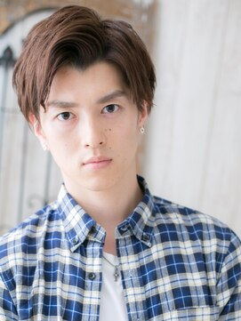 メンズヘア ビーセカンド 草加店(MENS HAIR B-2) カジュアル七三分けかき上げダークアッシュ短髪ショートa草加
