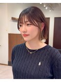 面長さんにもおすすめレイヤーボブ/顔周りカット/谷町四丁目