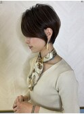 ショート×ハイライト白髪ぼかし×シルキーベージュ[心斎橋]