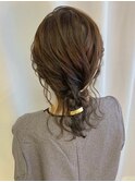 アレンジヘアセット 編みおろし お呼ばれヘア パーティーヘア