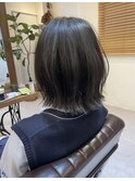 外ハネくびれボブ髪質改善スクールカットインナーカラー