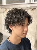 波巻きパーマツイストスパイラルパーママッシュメンズパーマ