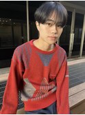 20代30代シースルーマッシュストレート韓国アッシュブラック