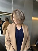 ハッシュカット/フルバング/似合わせカット/レッドブラウン