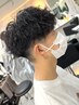 メンズカット+波巻きパーマ　￥15400