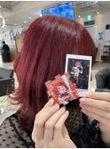 すとぷり 莉犬 ケアブリーチ ボルドー ワインレッド ウルフ