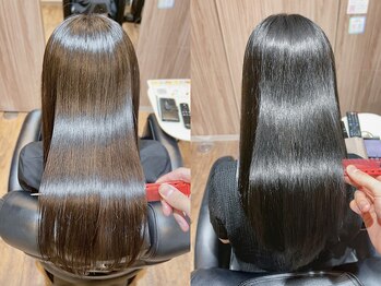 プログレス フレスポ富沢店(PROGRESS)の写真/湿気や汗でうねる髪も、まっすぐ過ぎない自然なストレートでナチュラルな仕上がりに。朝のセットも楽々♪