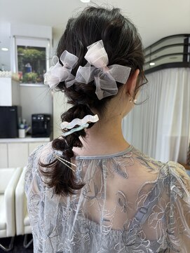 プランタン フォー ヘアー(printemps FOR HAIR) __編み下ろし__お呼ばれヘア__ポニーアレンジ__