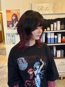 セットアップ 岡山北長瀬店(SET-UP) ウルフレイヤー×アンブレラカラー小顔